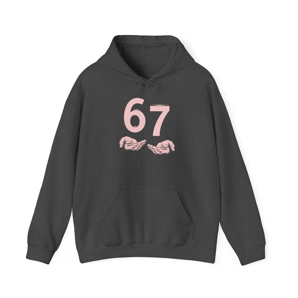 Gothic Number Graphic Hoodie - Six Seven Hand Pullover