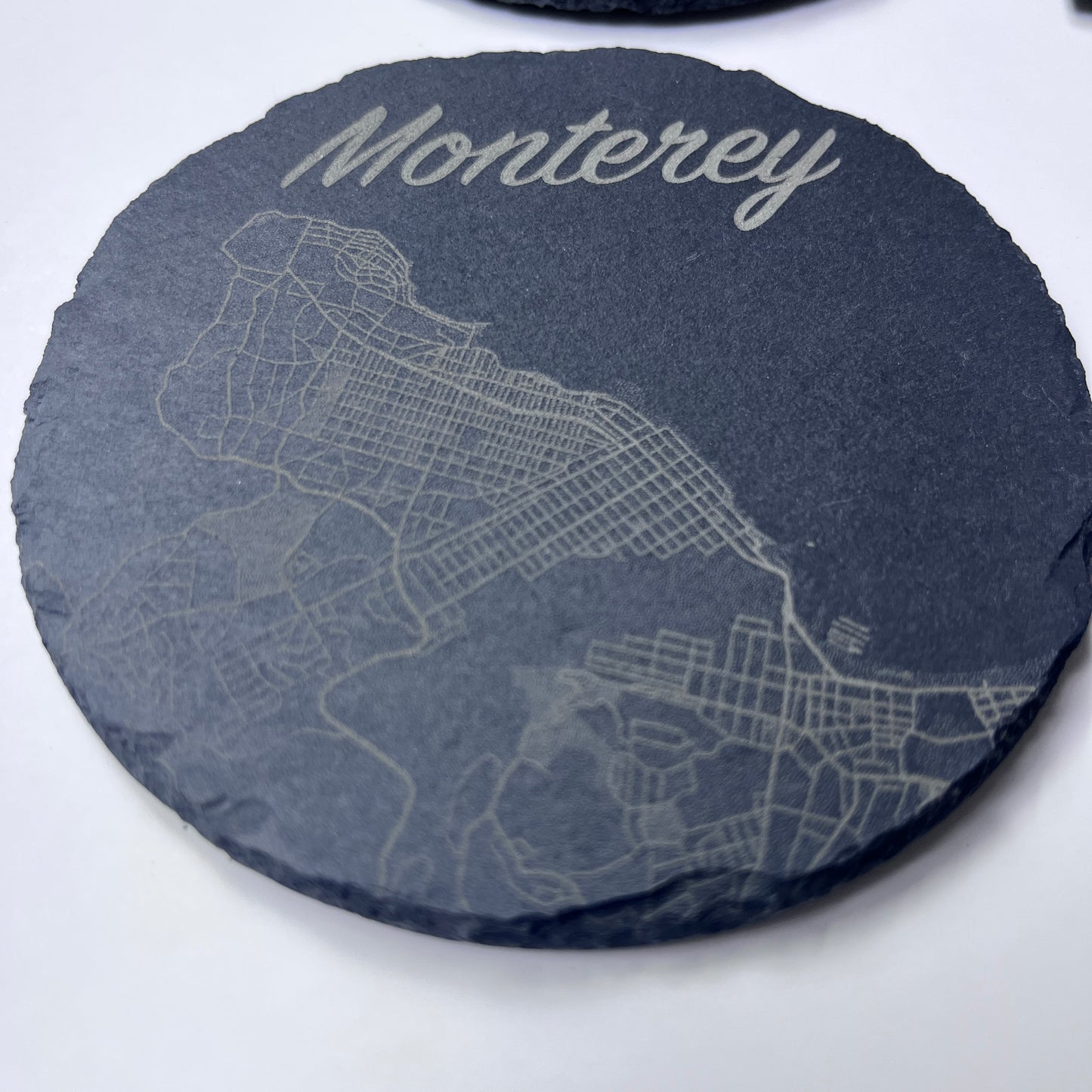 4 Personalized Slate Coasters | Laser Engraved Stone | Custom Drink Coasters | Made to Order | Housewarming Wedding Gift | Square | Circle