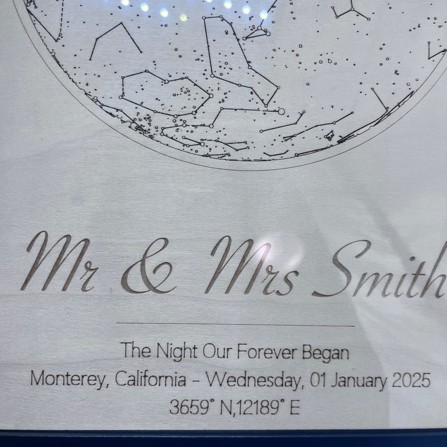 Custom Star Map Laser Engraving – Personalized Wedding & Milestone Gift - First Date - Birth Day